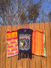 KANTHA TEE KAFTAN // open size handmade // AC/DC Fringe