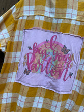 OOAK upcycled FLANNEL // I BEG YOUR PARTON // large