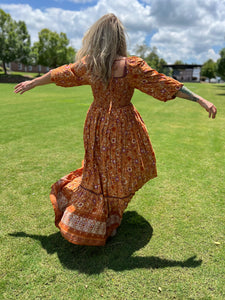 PUMPKIN SPICE 3/4 sleeve // maxi dress