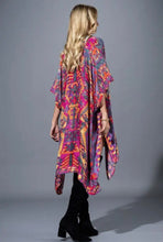 Magenta Ikat boho kimono