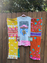 *REMAKE* KANTHA TEE DRESS // open size handmade // THE DOORS mushroom