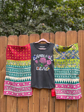KANTHA TEE KAFTAN // open size handmade //GRATEFUL DEAD floral