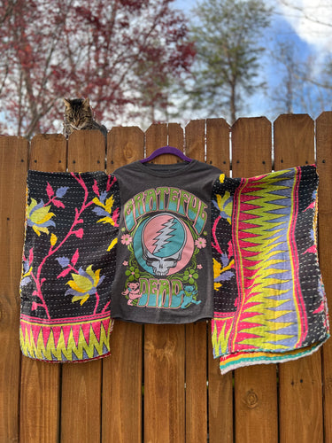 Remake* KANTHA TEE KAFTAN // open size handmade // GRATEFUL DEAD