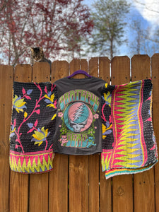 Remake* KANTHA TEE KAFTAN // open size handmade // GRATEFUL DEAD