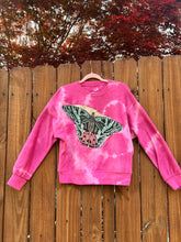 BUTTERFLY upcycled Sweatshirt // tie dye one   // small Fuchsia