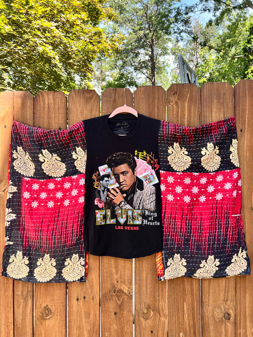 KANTHA TEE KAFTAN // open size handmade //ELVIS Vegas