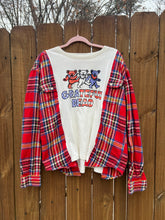 FLANNEL TEE GRAPHIC TOP // open size handmade // GRATEFUL DEAD American