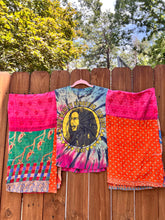 KANTHA TEE KAFTAN // open size handmade //BOB MARLEY tie dye