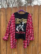 FLANNEL TEE GRAPHIC TOP // open size handmade // TOM PETTY