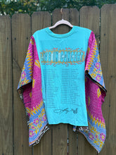 KANTHA TEE KAFTAN // open size handmade // Dolly turquoise