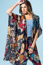 Midnight Monarch Viscose Kimono: Monarch