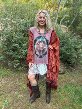 Burnt out velvet KIMONO TEE TUNIC // open size handmade // STEVIE RUST