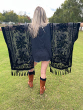 Burnt out velvet KIMONO TEE TUNIC // open size handmade // STEVIE LEGEND
