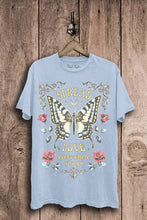 Spread Love Butterfly Graphic Top: Vintage Black Mineral Wash / L