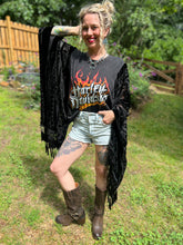 HARLEY // Burnt out velvet Tassels KIMONO TEE TUNIC // open size handmade
