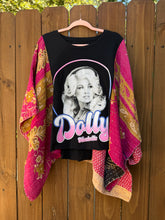KANTHA TEE KAFTAN // open size handmade // Dolly Parton black