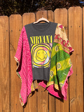 KANTHA TEE KAFTAN // open size handmade //NIRVANA pink