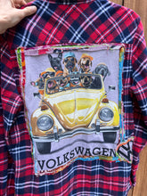 OOAK Large VW DOGS upcycled FLANNEL shirt