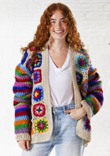 Crochet Rainbow Cardigan: Cream
