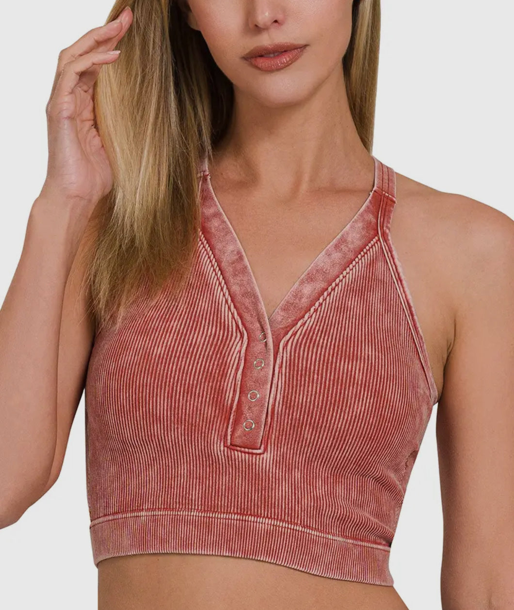 RUST SNAP Ribbed Crop cami / bralette