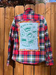 Superlovetees Upcycled Flannel //small handmade // be kind to you