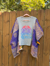 KANTHA TEE KAFTAN // open size handmade // QUEEN grey