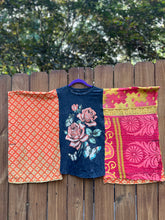 KANTHA TEE KAFTAN // open size handmade // WILD ROSES