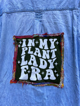 OOAK small PLANT LADY upcycled DENIM shirt
