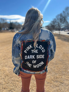 UPCYCLED JACKET  // Xl handmade // bleach dye Pink Floyd