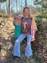 KANTHA TEE KAFTAN // open size handmade // ALANIS brown