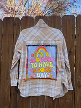 OOAK upcycled FLANNEL “GOOD DAY ” shirt // large
