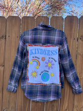 OOAK upcycled FLANNEL “Kindness ” shirt // medium