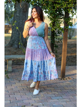 Fairy garden sleeveless maxi dress // adjustable waist