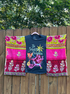 *remake* KANTHA TEE KAFTAN // open size handmade // SMASHING PUMPKINS Pink