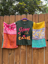 *Remake* KANTHA TEE KAFTAN // open size handmade // JOHNNY CASH green