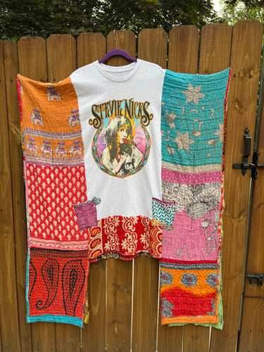 *remake* KANTHA TEE DRESS // open size handmade // STEVIE Gypsy print