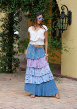 Blue garden queen skirt // stretch smocked fit