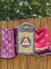 *remake* KANTHA TEE KAFTAN // open size handmade // PINK FLOYD psychadelic