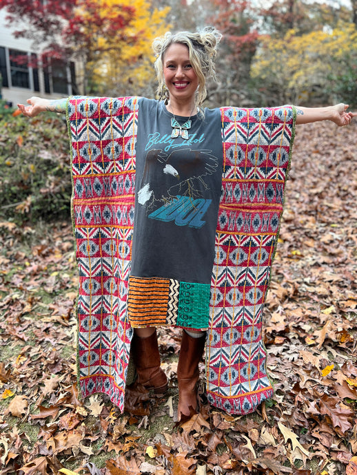 KANTHA WING UPCYCLED DRESS// free size handmade// BILLY IDOL