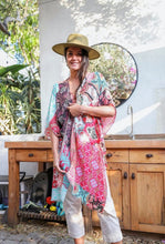 Quilt print boho kimono