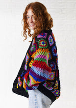 Crochet Rainbow Cardigan: black