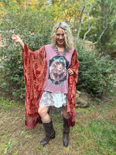 Burnt out velvet KIMONO TEE TUNIC // open size handmade // STEVIE RUST