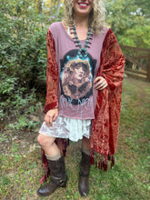 Burnt out velvet KIMONO TEE TUNIC // open size handmade // STEVIE RUST