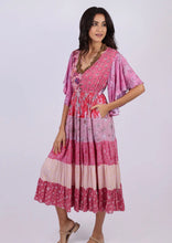 Mauve flutter sleeve maxi dress // adjustable waist