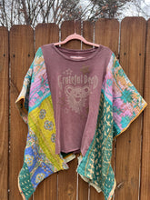 KANTHA TEE KAFTAN // open size handmade // Grateful Dead studs