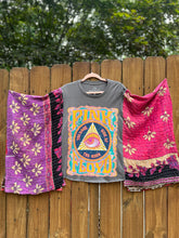 *remake* KANTHA TEE KAFTAN // open size handmade // PINK FLOYD psychadelic