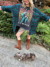 FLANNEL TEE KAFTAN // open size handmade //BILLY JOEL