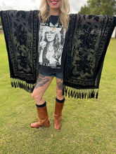 Burnt out velvet KIMONO TEE TUNIC // open size handmade // STEVIE LEGEND