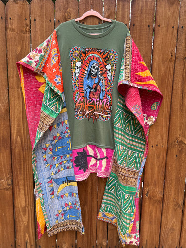 KANTHA WING UPCYCLED DRESS// open size handmade// Sublime