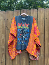 *remake* KANTHA TEE KAFTAN // open size handmade // AC/DC red orange